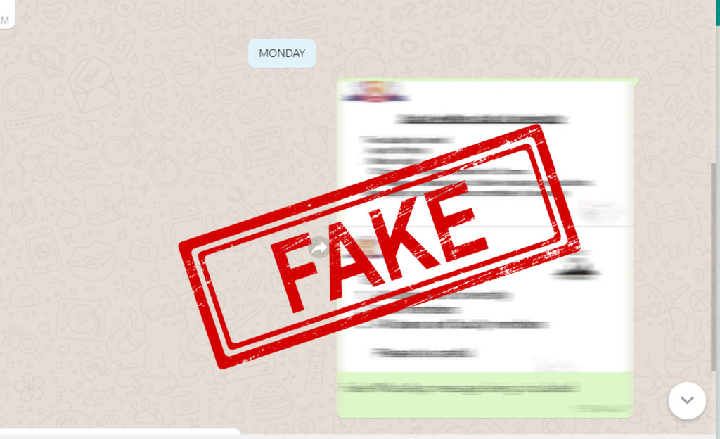 Fake Message Parul University