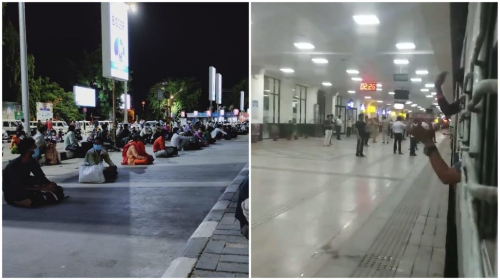 UP migrants going back home from Vadodara Railway station